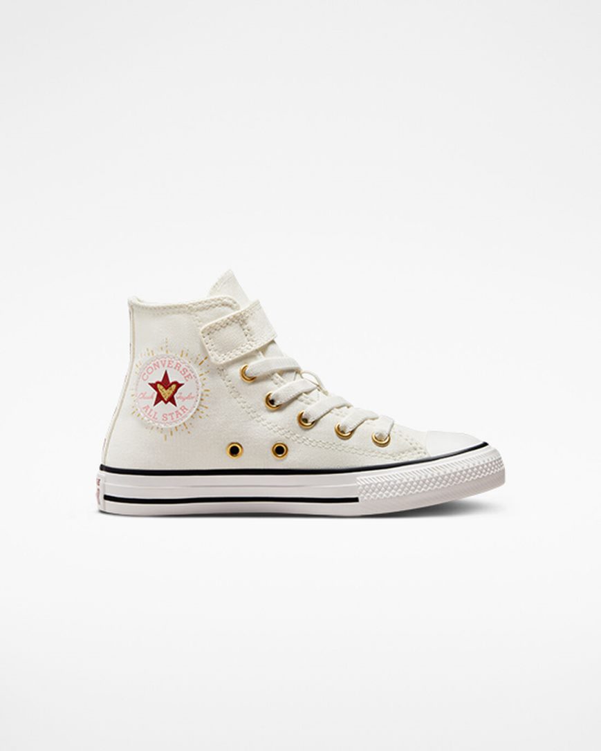 Tenisky Vysoke Converse Chuck Taylor All Star Easy-On Hearts Dievcenske Biele Tmavo Červené | SK PBDHW3